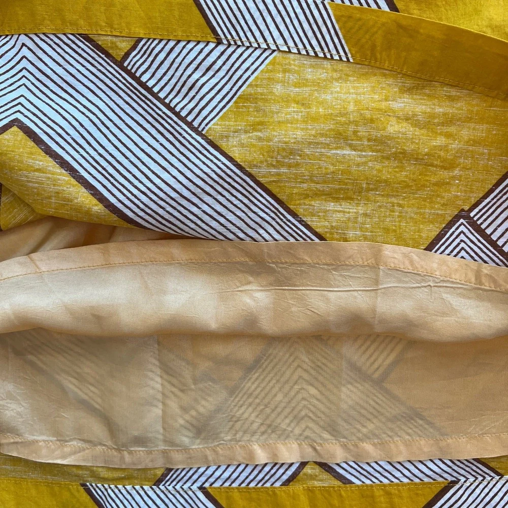 Anthropologie Barila Mid Century Modern Skirt S mustard yellow A line Excellent - Picture 4 of 4